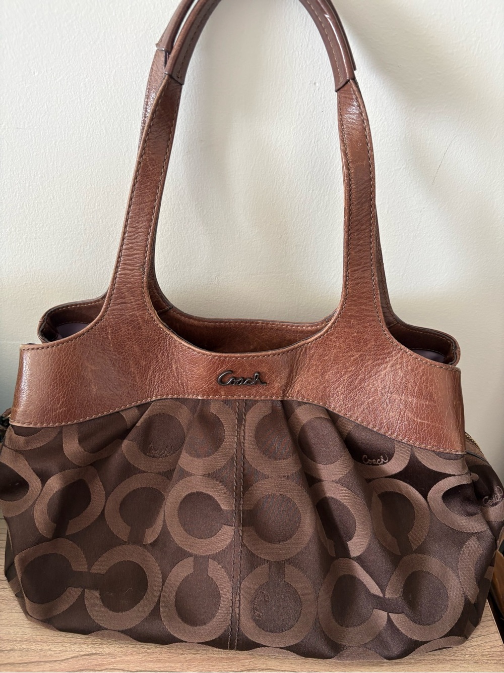 Coach Brown Signature Canvas & Leather Tote
